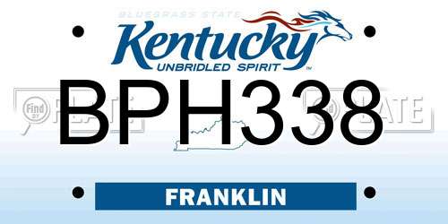 BPH338 Kentucky License Plate