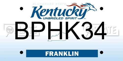 BPHK34 Kentucky License Plate