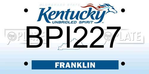 BPI227 Kentucky License Plate