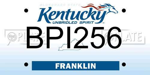 BPI256 Kentucky License Plate