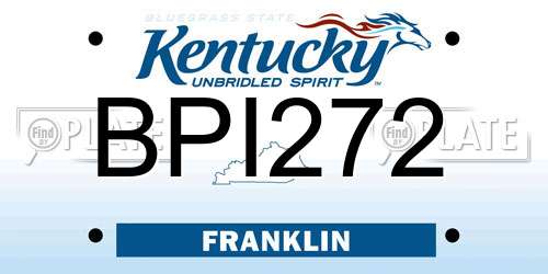 BPI272 Kentucky License Plate