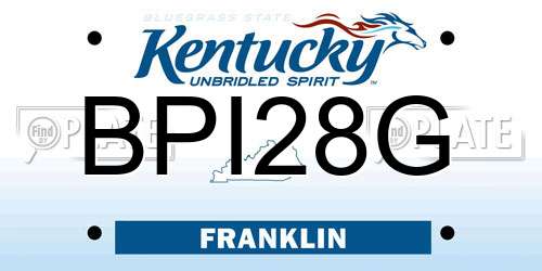 BPI28G Kentucky License Plate