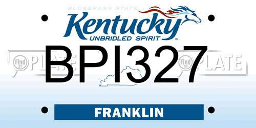 BPI327 Kentucky License Plate