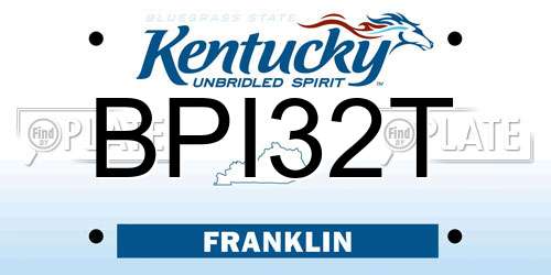 BPI32T Kentucky License Plate