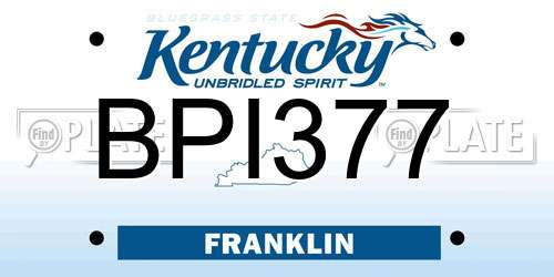 BPI377 Kentucky License Plate