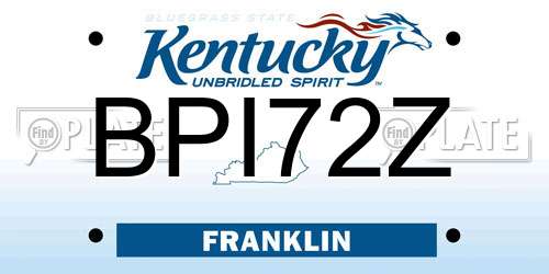 BPI72Z Kentucky License Plate