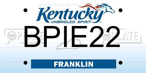 BPIE22 Kentucky License Plate