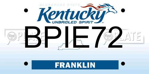 BPIE72 Kentucky License Plate