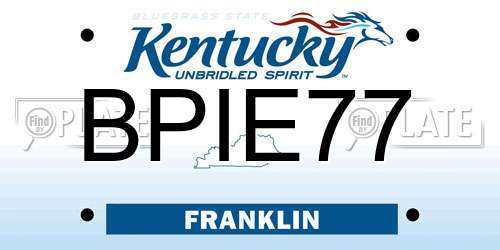 BPIE77 Kentucky License Plate