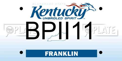 BPII11 Kentucky License Plate