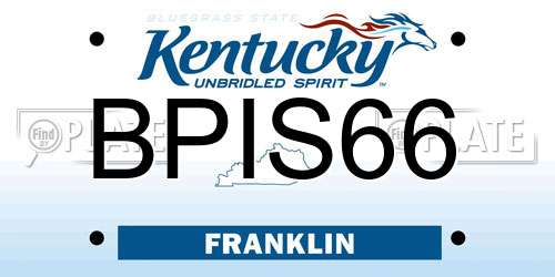 BPIS66 Kentucky License Plate