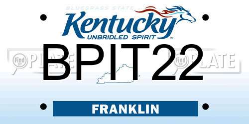 BPIT22 Kentucky License Plate