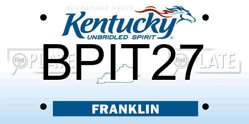 BPIT27 Kentucky License Plate