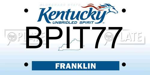 BPIT77 Kentucky License Plate