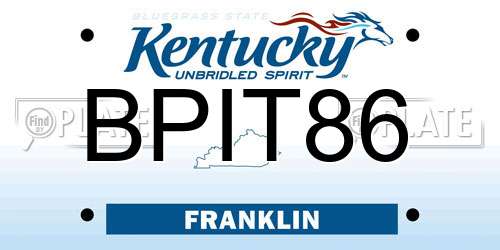 BPIT86 Kentucky License Plate