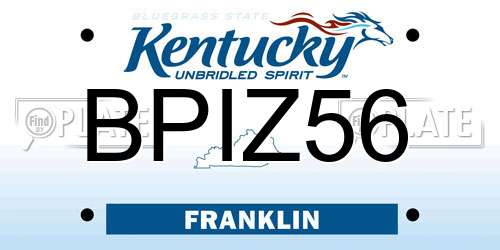 BPIZ56 Kentucky License Plate