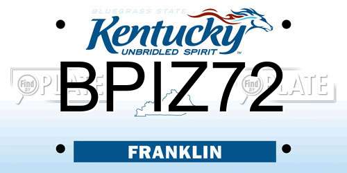 BPIZ72 Kentucky License Plate