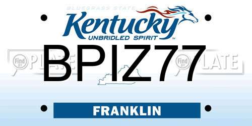 BPIZ77 Kentucky License Plate