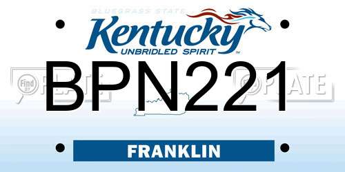 BPN221 Kentucky License Plate
