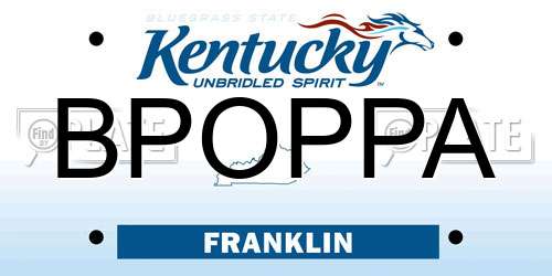 BPOPPA Kentucky License Plate