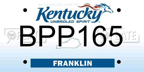 BPP165 Kentucky License Plate