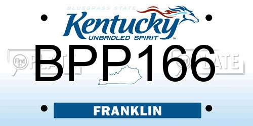 BPP166 Kentucky License Plate