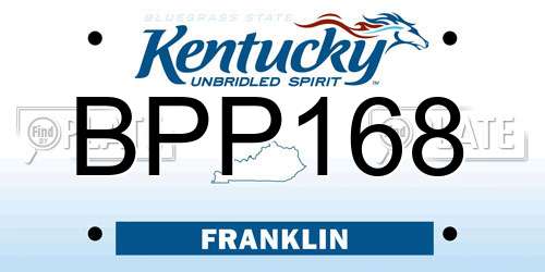 BPP168 Kentucky License Plate