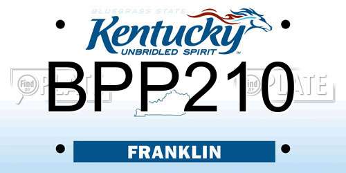 BPP210 Kentucky License Plate