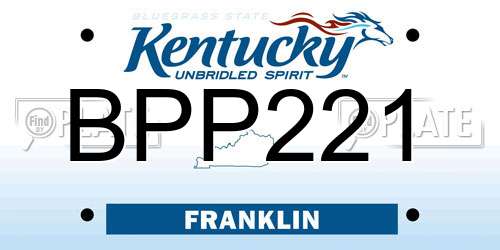 BPP221 Kentucky License Plate
