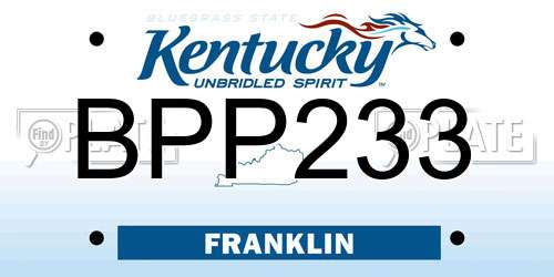 BPP233 Kentucky License Plate