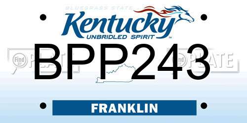 BPP243 Kentucky License Plate