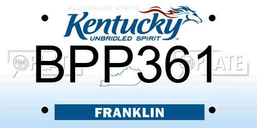 BPP361 Kentucky License Plate