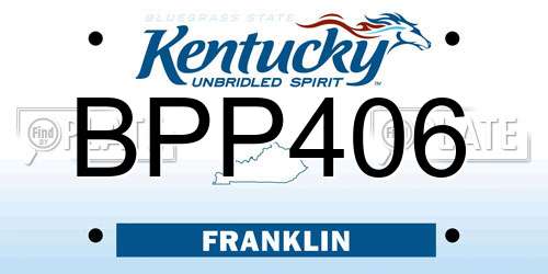 BPP406 Kentucky License Plate