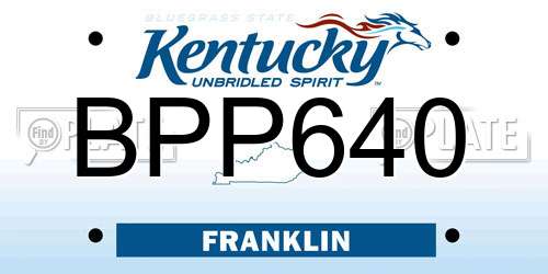 BPP640 Kentucky License Plate