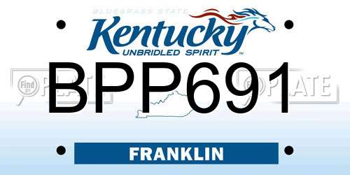 BPP691 Kentucky License Plate