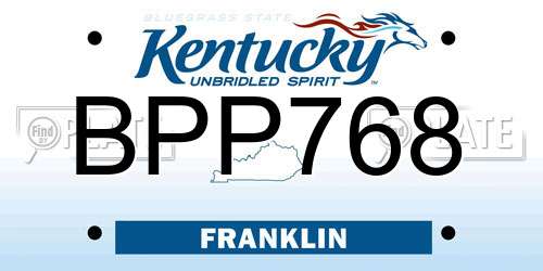 BPP768 Kentucky License Plate