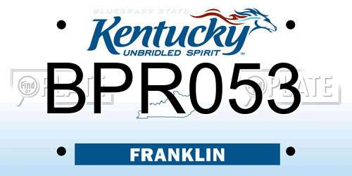BPR053 Kentucky License Plate