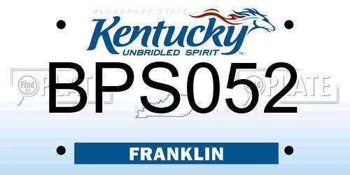 BPS052 Kentucky License Plate