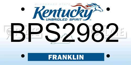 BPS2982 Kentucky License Plate