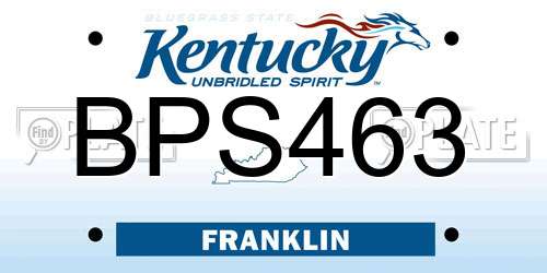 BPS463 Kentucky License Plate