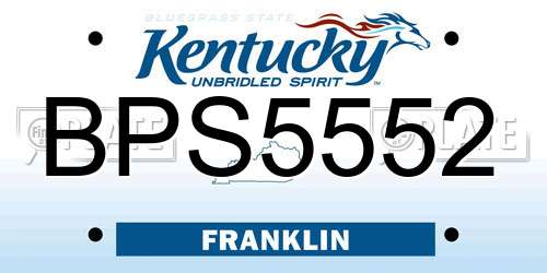 BPS5552 Kentucky License Plate