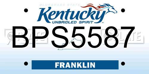 BPS5587 Kentucky License Plate
