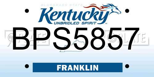 BPS5857 Kentucky License Plate