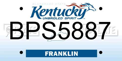 BPS5887 Kentucky License Plate