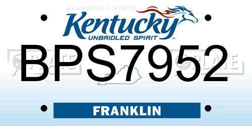 BPS7952 Kentucky License Plate