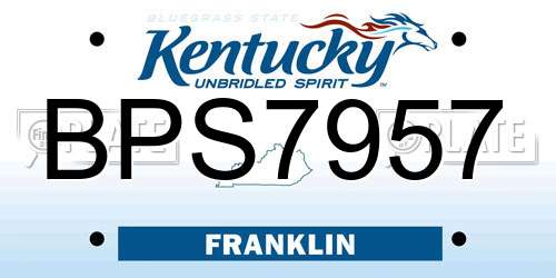 BPS7957 Kentucky License Plate
