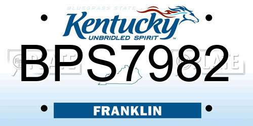 BPS7982 Kentucky License Plate