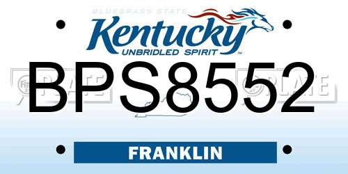 BPS8552 Kentucky License Plate