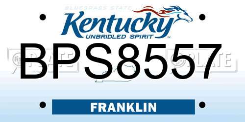 BPS8557 Kentucky License Plate