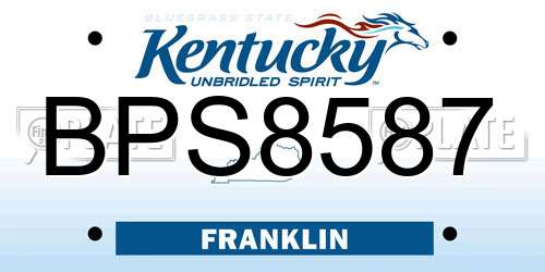 BPS8587 Kentucky License Plate
